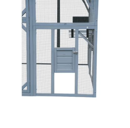 Extra Large 110” Outdoor Cat House Playpen - Cat Playpen with Platform, Waterproof Roof, 2 Sleeping Rooms, and 7 Walkways, for Garden or Backyard - Small Pet Homes