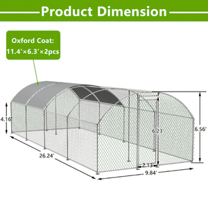 Extra Large Metal Chicken Coop Run with Waterproof Roof, Lockable & Durable Construction, XL Metal Coop - Small Pet Homes