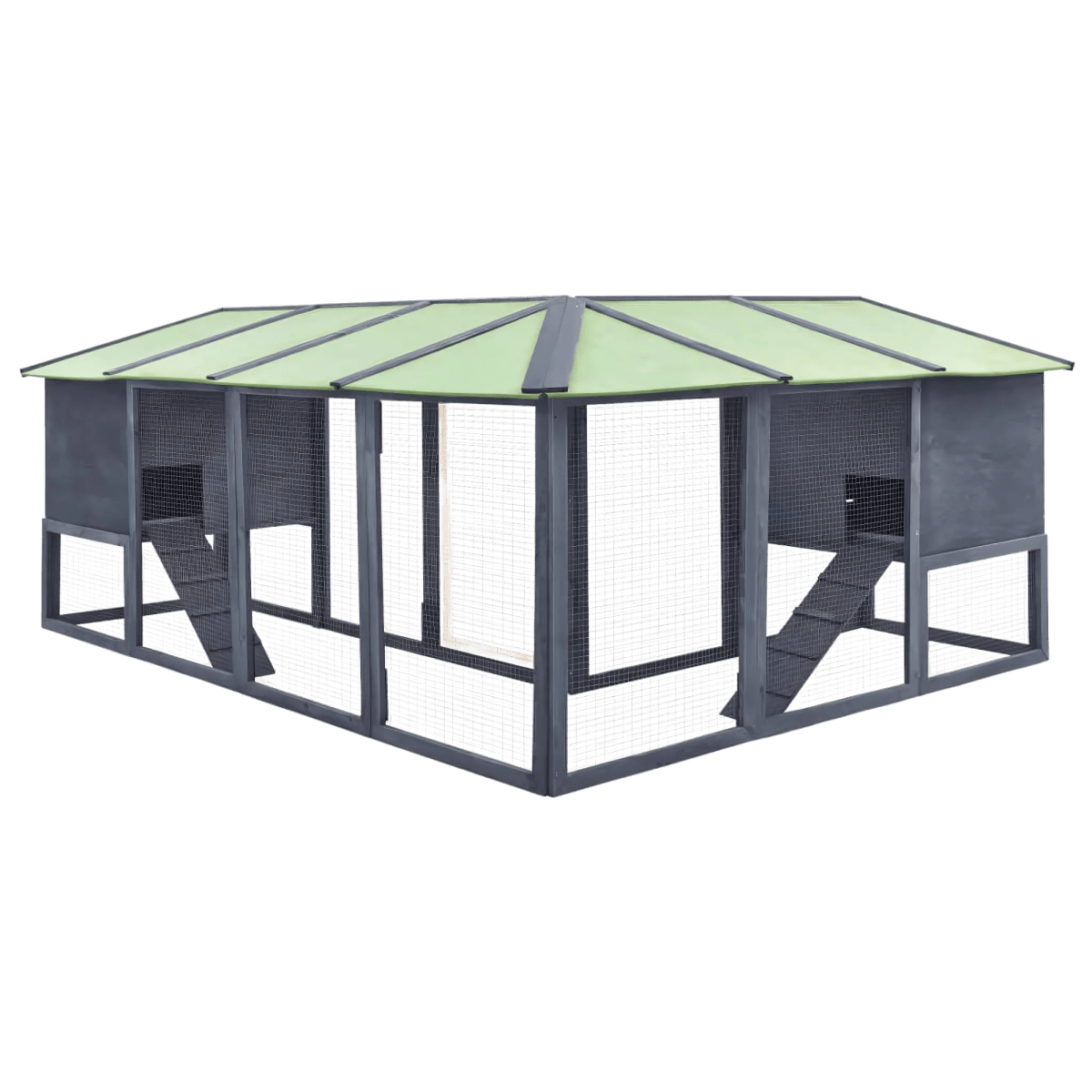 Extra Large Wooden Rabbit Hutch - Spacious, Weather - Resistant with Non - Slip Ramps - Small Pet Homes