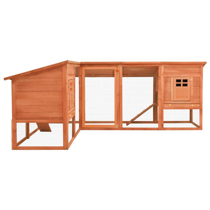 Extra Large Wooden Rabbit Hutch - Spacious, Weather - Resistant with Non - Slip Ramps in Caramel Wood - Small Pet Homes