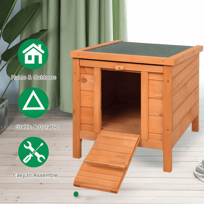High - Quality Wooden Rabbit Hutch - Weatherproof, Easy Access, and Raised Design - Small Pet Homes