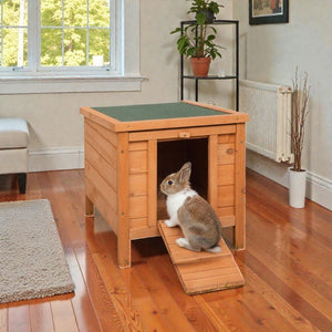 High - Quality Wooden Rabbit Hutch - Weatherproof, Easy Access, and Raised Design - Small Pet Homes