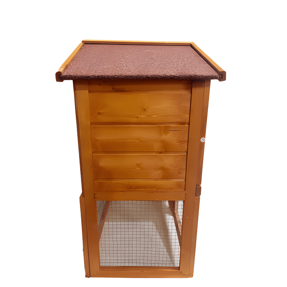 Indoor & Outdoor 2 - Level Rabbit & Chicken Enclosure – Wooden Bunny & Hen House - Small Pet Homes
