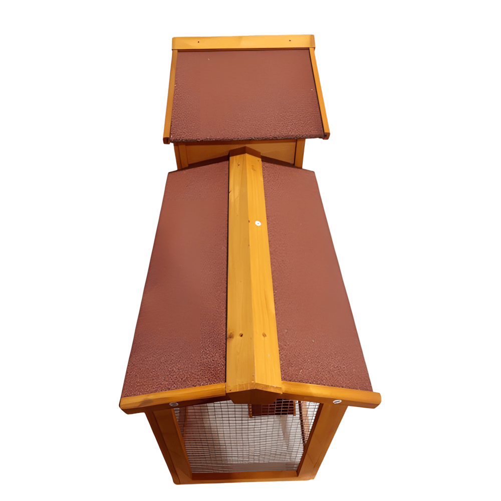 Indoor & Outdoor 2 - Level Rabbit & Chicken Enclosure – Wooden Bunny & Hen House - Small Pet Homes