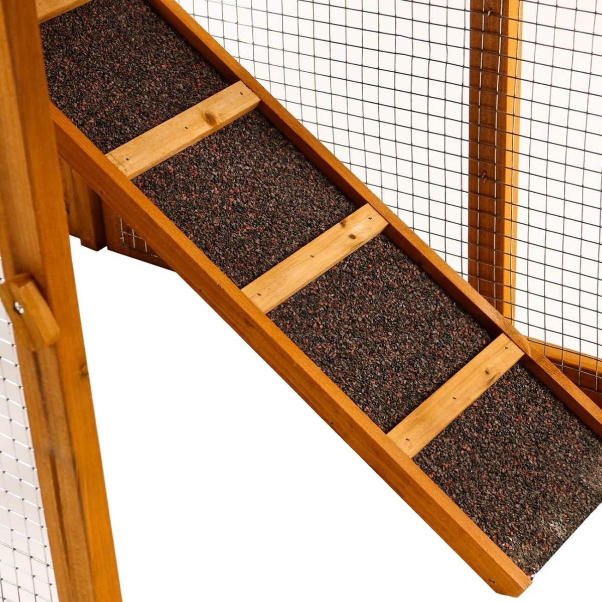 Indoor & Outdoor 2 - Level Rabbit & Chicken Enclosure – Wooden Bunny & Hen House - Small Pet Homes