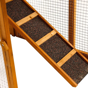 Indoor & Outdoor 2 - Level Rabbit & Chicken Enclosure – Wooden Bunny & Hen House - Small Pet Homes