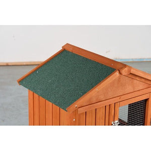 Indoor & Outdoor 2 - Story Outdoor Rabbit Hutch – Weatherproof Fir Wood Bunny Cage with Pull - Out Tray & Ramp - Small Pet Homes