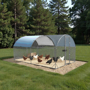 Large Chicken Coop and Run – Durable Metal Frame with Waterproof Cover and Spacious Enclousure