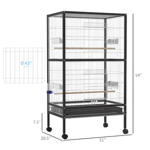 Large Rolling Bird Cage – Perfect for Comfortable Living and Easy Movement - Small Pet Homes