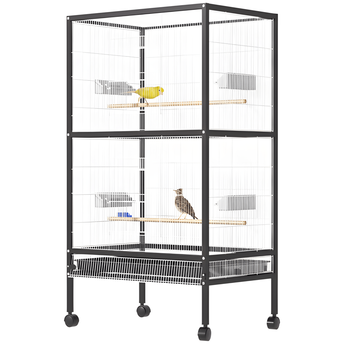 Large Rolling Bird Cage – Perfect for Comfortable Living and Easy Movement - Small Pet Homes