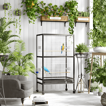 Large Rolling Bird Cage – Perfect for Comfortable Living and Easy Movement - Small Pet Homes