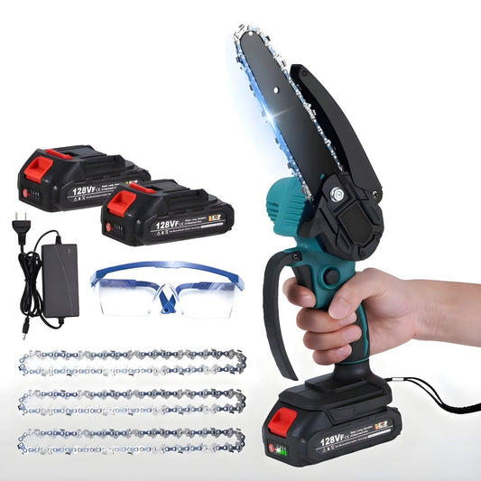 Mini Cordless Electric Chainsaw - Battery Powered Pruning & Wood Cutting Tool - Small Pet Homes