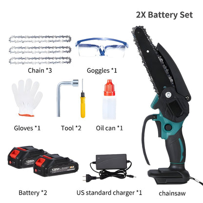 Mini Cordless Electric Chainsaw - Battery Powered Pruning & Wood Cutting Tool - Small Pet Homes