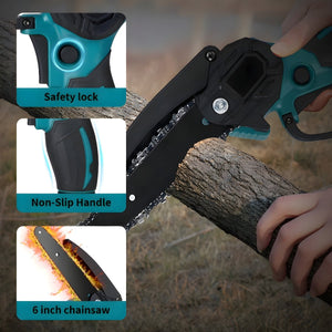 Mini Cordless Electric Chainsaw - Battery Powered Pruning & Wood Cutting Tool - Small Pet Homes
