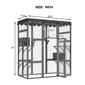 Outdoor Cat House Catio - Spacious with 6 Ledges and Weatherproof Design - Small Pet Homes