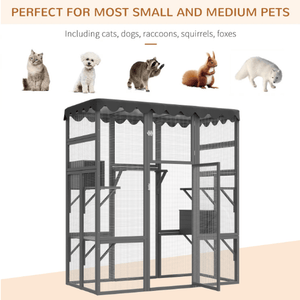 Outdoor Cat House Catio - Spacious with 6 Ledges and Weatherproof Design - Small Pet Homes