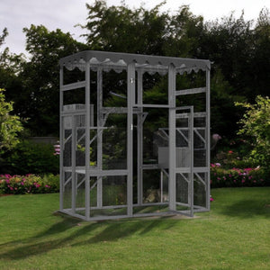 Outdoor Cat House Catio - Spacious with 6 Ledges and Weatherproof Design - Small Pet Homes