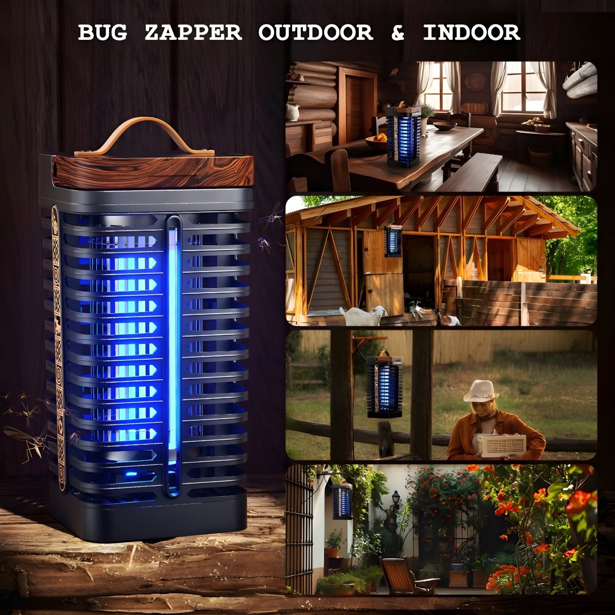 Outdoor & Indoor Electric Bug Zapper – 4200V Mosquito Killer with 15W UVA Light - Small Pet Homes