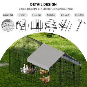 Pointed Wire Chicken Coop with Fabric Cover – Outdoor Poultry Enclosure for Breeding - Small Pet Homes