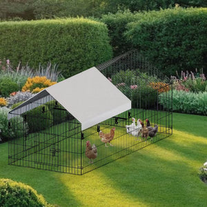 Pointed Wire Chicken Coop with Fabric Cover – Outdoor Poultry Enclosure for Breeding - Small Pet Homes