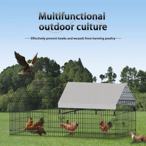 Pointed Wire Chicken Coop with Fabric Cover – Outdoor Poultry Enclosure for Breeding - Small Pet Homes