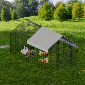 Pointed Wire Chicken Coop with Fabric Cover – Outdoor Poultry Enclosure for Breeding - Small Pet Homes