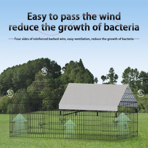 Pointed Wire Chicken Coop with Fabric Cover – Outdoor Poultry Enclosure for Breeding - Small Pet Homes