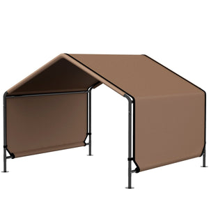 Portable Dog Tent – Water - Resistant Outdoor Pet Shelter with Steel Frame, Brown - Small Pet Homes