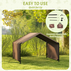 Portable Dog Tent – Water - Resistant Outdoor Pet Shelter with Steel Frame, Brown - Small Pet Homes