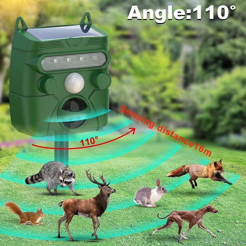Premium Ultrasonic Animal Repellent – Wireless Motion Sensor Deterrent for Garden, Yard & Critters - Small Pet Homes