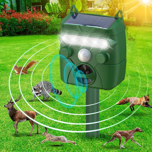 Premium Ultrasonic Animal Repellent – Wireless Motion Sensor Deterrent for Garden, Yard & Critters - Small Pet Homes