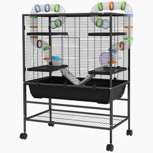 Small Animal Cage for Syrian Hamster & Gerbil – Large Indoor Habitat with Tubing System, Running Wheel, Ramps & Platforms - Small Pet Homes