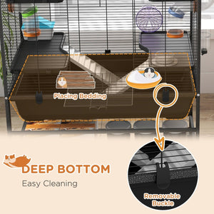 Small Animal Cage for Syrian Hamster & Gerbil – Large Indoor Habitat with Tubing System, Running Wheel, Ramps & Platforms - Small Pet Homes