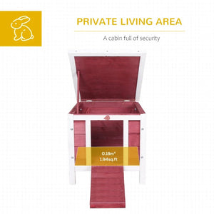 Small Wooden Rabbit & Guinea Pig Hutch with Openable Waterproof Roof – Raised Outdoor Small Animal House - Small Pet Homes