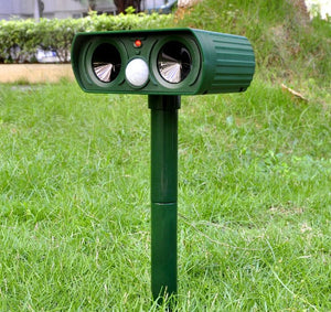 Solar Powered Ultrasonic Animal Repeller - Repels Squirrels, Deer, Dogs, & More - Small Pet Homes