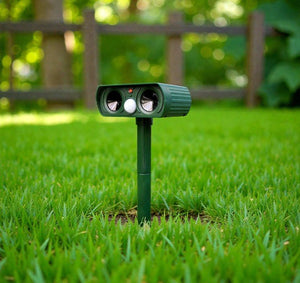 Solar Powered Ultrasonic Animal Repeller - Repels Squirrels, Deer, Dogs, & More - Small Pet Homes