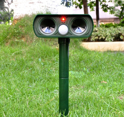Solar Powered Ultrasonic Animal Repeller - Repels Squirrels, Deer, Dogs, & More - Small Pet Homes