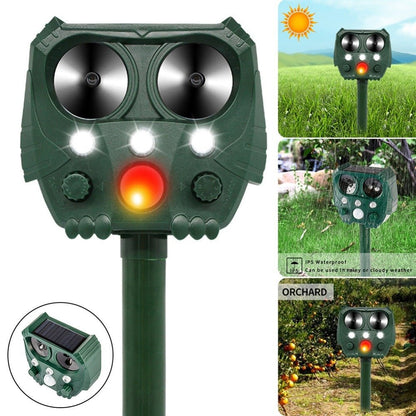 Solar Ultrasonic Animal Repeller – Motion Sensor Pest Deterrent for Dogs, Deer, Squirrels & Woodpeckers - Small Pet Homes