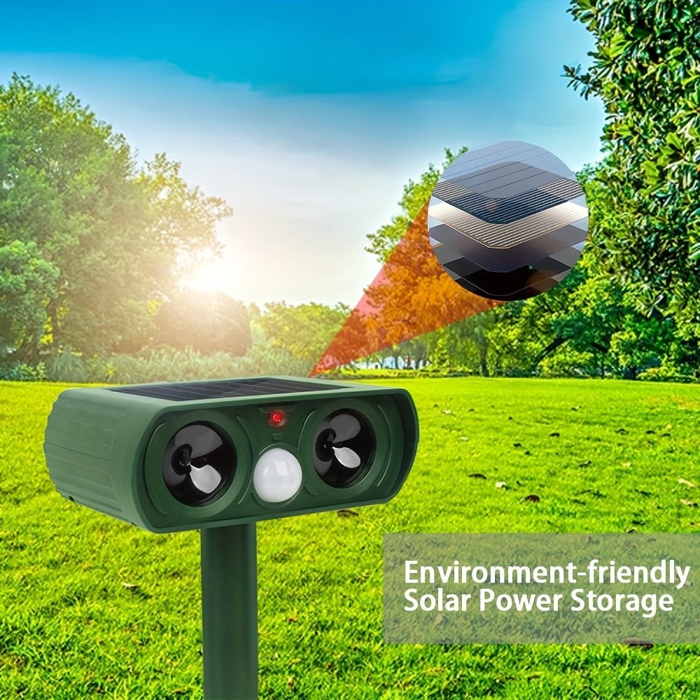 Solar Ultrasonic Outdoor Animal Repellent Device - Small Pet Homes