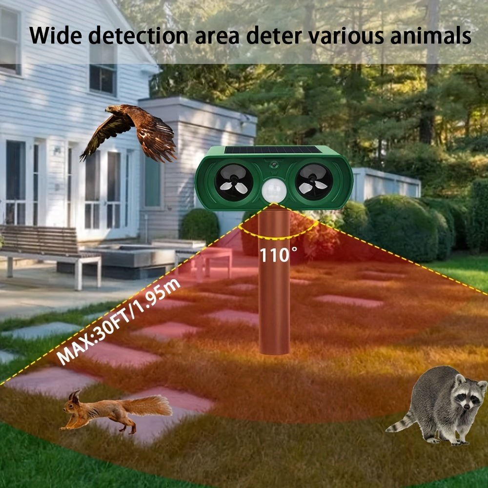Solar Ultrasonic Outdoor Animal Repellent Device - Small Pet Homes