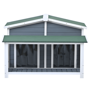 Spacious Wooden Dog House with Porch - Sturdy, Weather - Resistant for Medium Dogs - Small Pet Homes