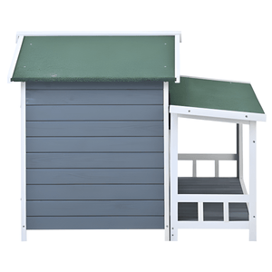 Spacious Wooden Dog House with Porch - Sturdy, Weather - Resistant for Medium Dogs - Small Pet Homes