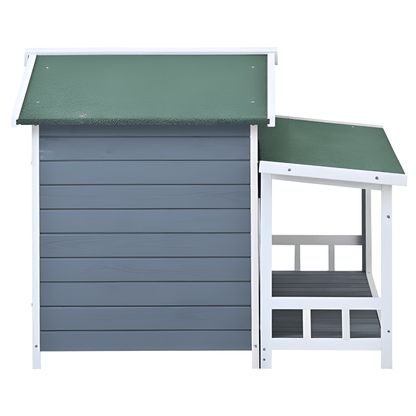 Spacious Wooden Dog House with Porch - Sturdy, Weather - Resistant for Medium Dogs - Small Pet Homes