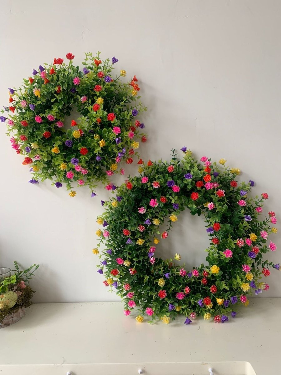Spring Garland for Front Door – Artificial Floral Greenery for Porch, Mantel & Wedding Decor - Small Pet Homes