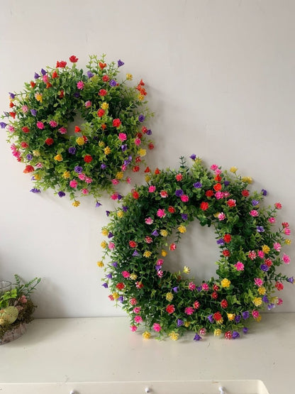 Spring Garland for Front Door – Artificial Floral Greenery for Porch, Mantel & Wedding Decor - Small Pet Homes