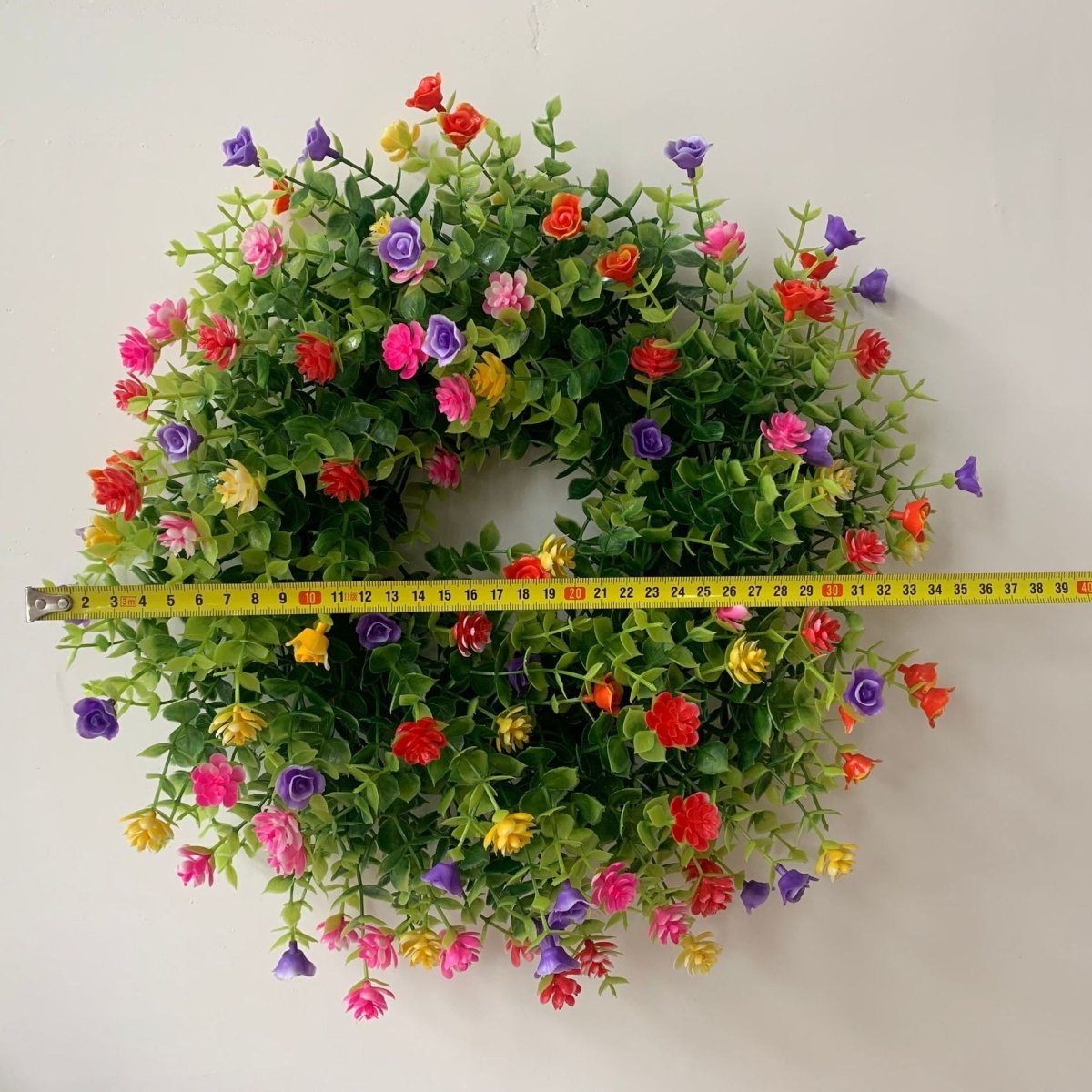 Spring Garland for Front Door – Artificial Floral Greenery for Porch, Mantel & Wedding Decor - Small Pet Homes