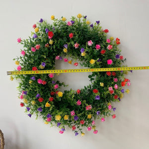 Spring Garland for Front Door – Artificial Floral Greenery for Porch, Mantel & Wedding Decor - Small Pet Homes