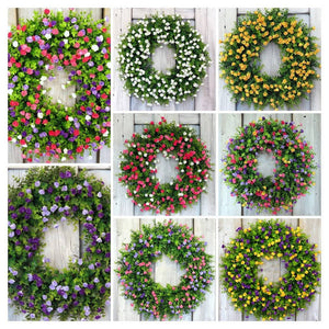 Spring Garland for Front Door – Artificial Floral Greenery for Porch, Mantel & Wedding Decor - Small Pet Homes