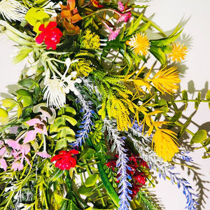 Spring Summer Wreath for Front Door – Green Buttercup Garland for Porch or Entryway Decor - Small Pet Homes