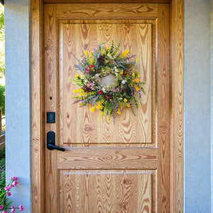 Spring Summer Wreath for Front Door – Green Buttercup Garland for Porch or Entryway Decor - Small Pet Homes